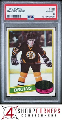 1980 TOPPS #140 RAY BOURQUE RC BRUINS HOF PSA 8 - Image 1 of 2