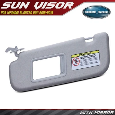 Parasol gris del lado del conductor con espejo para Hyundai Elantra 2011 2012 2013 2014 2015 Foto 1 de 4