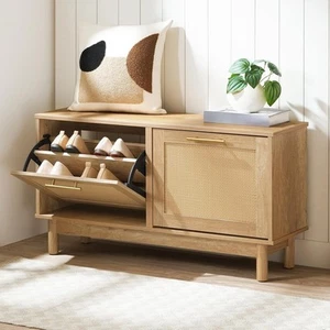 HOOBRO Shoe Storage Bench Entryway Shoe Bench 39.4" x 11.8" x 20.9" Shoe Rack - Picture 1 of 8
