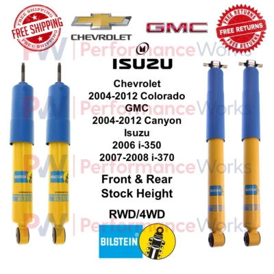 Juego de Amortiguadores Bilstein B6 Delanteros y Traseros 0" Para Canyon, Colorado, i-350 i-370 Foto 1 de 4