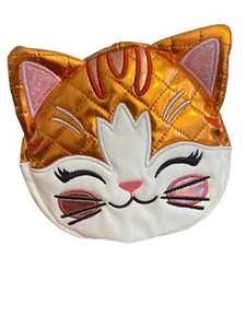 Na! Na! Na! Surprise Quilted Cat Face Purse Bag Metallic Orange White Design - Picture 1 of 5