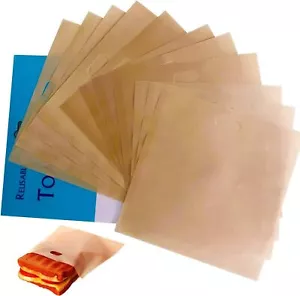 12 Pack Reusable Toaster Bags Non-Stick, Toasted Sandwich Bags,Washable Toastie - Picture 1 of 7