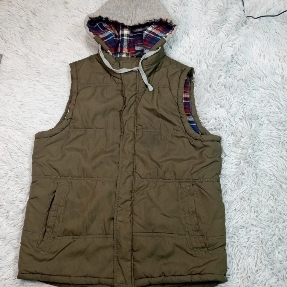 Chaleco Impermeable Para Hombres M Verde Sudadera con Capucha Gorpcore Bolsillos Aire Libre Tareas Trabajo Foto 1 de 4