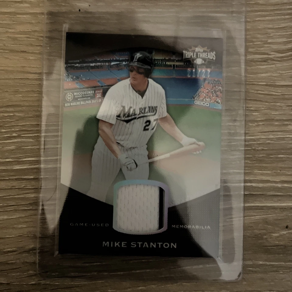 2011 Topps Triple Threads Unity Relic Sepia /27 Giancarlo Stanton Mike - Image 1 of 4