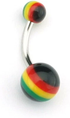 Кольцо для живота акриловое раста не висящее морская сталь  - Изображение 1 из 4