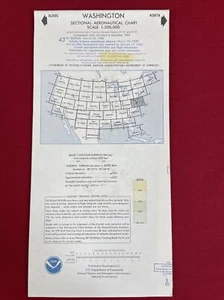 1988 WASHINGTON Sectional Aeronautical Chart Aerial Navigation Map 43rd Edition - Picture 1 of 6