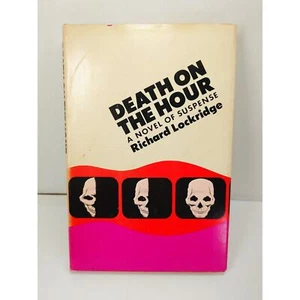 1974 Death on the Hour by Richard Lockridge Skull Cover dustjacket - Picture 1 of 7