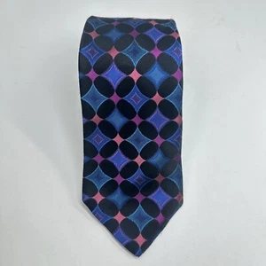 DION SIGNATURE Herren Seidenkrawatte KANADA Designer geometrisch gebraucht, in einwandfreiem Zustand selten - Bild 1 von 6