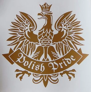 Polish Pride Gold Eagle Symbol Emblem Vinyl Decal Sticker(Orzeł Polski) - Picture 1 of 2