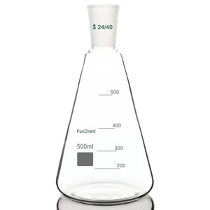 24/40 Glass Erlenmeyer Flask Borosilicate Glass Graduated Laboratory Flask w - Picture 1 of 4