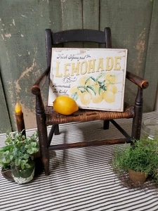 VINTAGE VICTORIAN PRIMITIVE STYLE SUMMER HARVEST FARM FOLK HOME LEMONADE SIGN - Picture 1 of 9