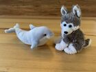 Ty Beanie Babies 2.0: Clipper the Dolphin and Sledder the Husky