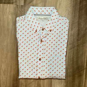Sovereign Code Flamingo Short Sleeve Button Down Shirt - Small - Picture 1 of 8
