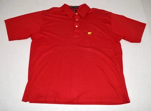 Vintage polo Shirt Jack Nicklaus Golden Bear Size L/XL 80s Red Yellow Bear - Picture 1 of 10