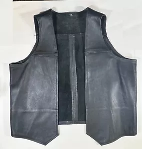 Gilet da barista da uomo in vera pelle gilet in pelle anteriore aperto XL - Foto 1 di 4