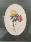Original Linda Fay Watercolor Signed Framed Red Yellow Rose