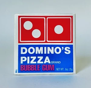 Vintage 1988 Amurol DOMINO’S PIZZA Bubble Gum 2.5” Box Candy Container SEALED - Picture 1 of 4
