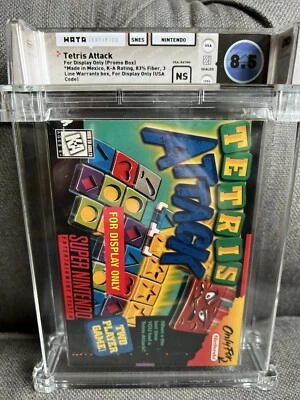 1996 SNES Super Nintendo Tetris Attack - Display Only Box - WATA Graded 8.5 NS - Image 1 of 4
