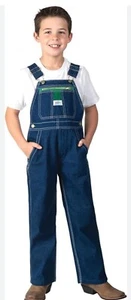 Liberty Boy's Blue Denim Bib Overalls Sz 7R-Outdoor Farm Life Casual Playwear  - Picture 1 of 8