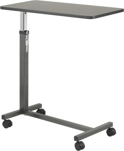 Adjustable Non Tilt Top Overbed Table With Wheels for Hospital and Home Use