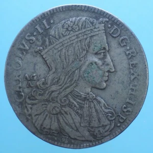 NAPOLI CARLO II DUCATO DA 100 GRANA 1689 ARGENTO SILVER COIN MB CURRENCY - Imagen 1 de 2