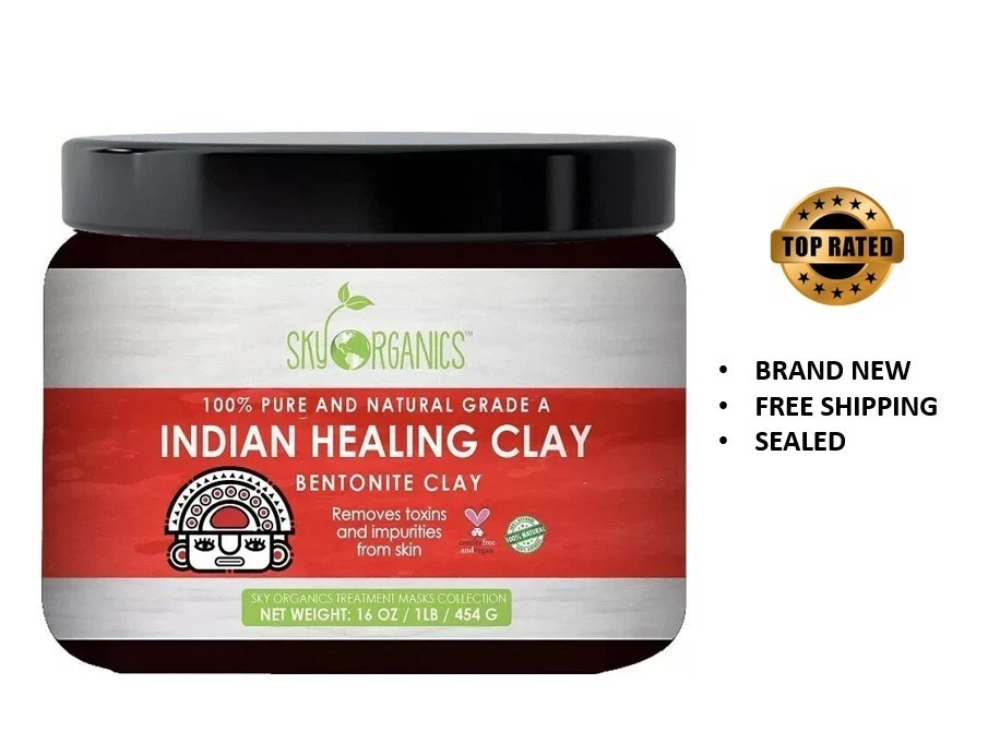 Arcilla curativa india Sky Organics arcilla bentonita nueva 16 oz Foto 1 de 1