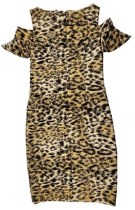 Abito body Frank Lyman stampa leopardata taglia 4 made in Canada cocktail - Foto 1 di 9