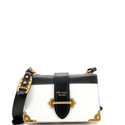 Prada Cahier Crossbody Bag Leather and Saffiano Leather Large - Image 1 of 4