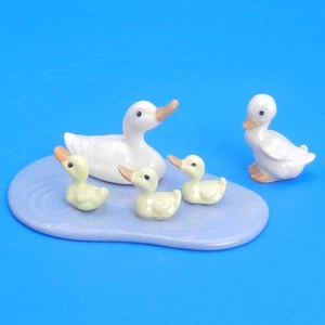 Hagen Renaker Miniature DUCK FAMILY on POND Long Billed Vintage Bird Figurines - Picture 1 of 8