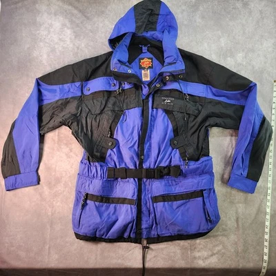 Vintage Boulder Lite Gear Mens Black Purple/Blue Hooded Insulated Ski Jacket L - Image 1 of 4