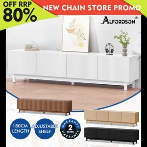 ALFORDSON Entertainment Unit TV Cabinet Stand 180cm Storage Shelves Doors - Picture 1 of 60