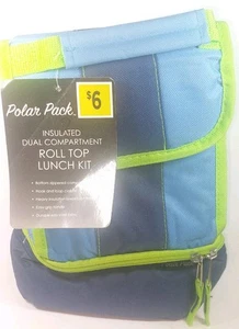 Polar Pack Roll Top Lunch Box Blue/Green Brand New  - Picture 1 of 4