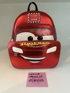 Loungefly Disney Lightning McQueen Metallic Red Racecar Backpack CARS - Picture 1 of 18
