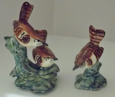 Stangl Pottery Birds 1 single Wren & 1 double Wren both #3401 - Image 1 of 4