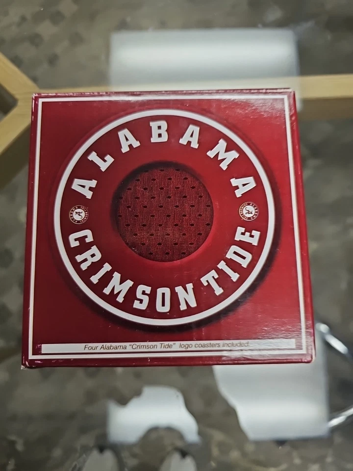Juego de 4 posavasos de cerámica Steiner Sports Alabama Crimson Tide, piezas reales de jersey  Foto 1 de 4