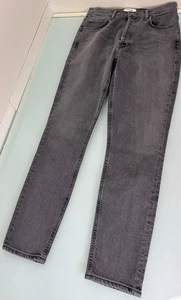 Agolde Nico Jeans 26X28 High Rise Skinny Button Fly Black Organic Cotton Stretch - Picture 1 of 16