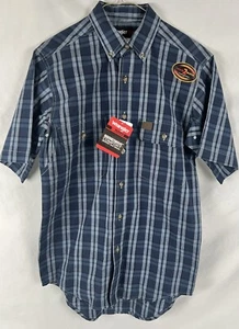 Wrangler Riggs Plaid Shirt Short Sleeve Men’s Small Workwear Button Up Vented - Picture 1 of 3