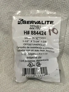 SERVALITE 22216U Snap In Socket 1.5"Hx1.25"Di 1-3/8" Offset Phenolic Black Bag10 - Picture 1 of 5