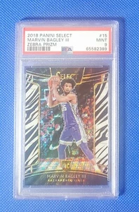 Marvin Bagley 2018-19 Panini Select Concourse Zebra Prizm #15 Rookie PSA 9 Mint - Picture 1 of 3