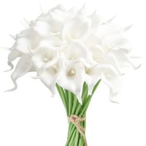 24PCS Artificial Flowers Fake Calla Lily Flowers Real Touch Calla Lily Faux F... - Picture 1 of 7