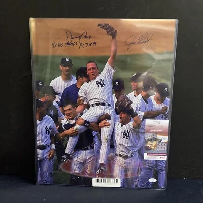 David Cone Joe Girardi Signed NY Yankees Perfect Game 16X20 Autographed JSA - Image 1 of 4