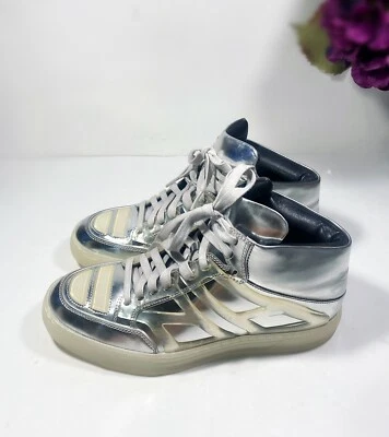 ALEJANDRO INGELMO High Top Silver Metallic TRON Sneakers Size 7.5 M - Image 1 of 4