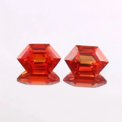 Par de piedras preciosas sueltas marquesa zafiro naranja natural de Ceilán 8,40 quilates Foto 1 de 4