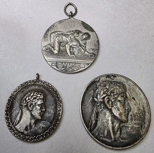 3 Wrestling and Related Medallions Medals Haslach 1919 NATL WETTSTR.FRBG - Picture 1 of 7