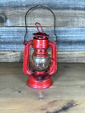 Vintage Red Metal Lantern Globe Brand # 202 Hong Kong World Light MFG. Patina