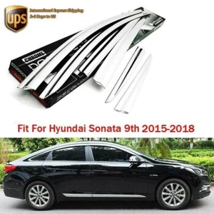 Chrome Side Window Wind Deflector Visor Rain Wind Guard Fit For Hyundai Sonata - Picture 1 of 10