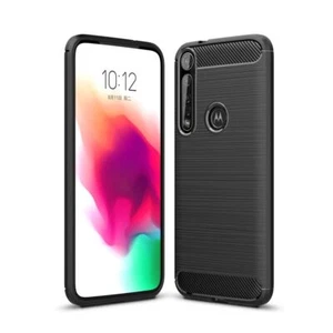 Etui Komórka Ochrona do Motorola G8 Plus Case Cover Bumper Wygląd włókna węglowego TPU Szary - Zdjęcie 1 z 7