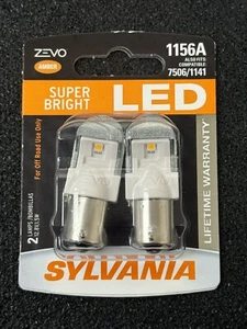 Sylvania ZEVO LED Light 1156 Amber Orange Two Bulbs Cornering Turn Replacement - Picture 1 of 2