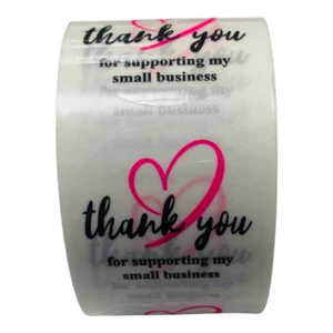 1.375" Thank you for your Order Pink Heart Labels 500 P/Roll ( 10 Rolls) - Picture 1 of 4