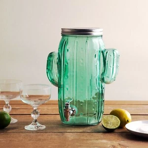 Homephile Cactus Ice Cold Mason Jar Beverage Drink Dispenser Glass One (1) - Picture 1 of 1
